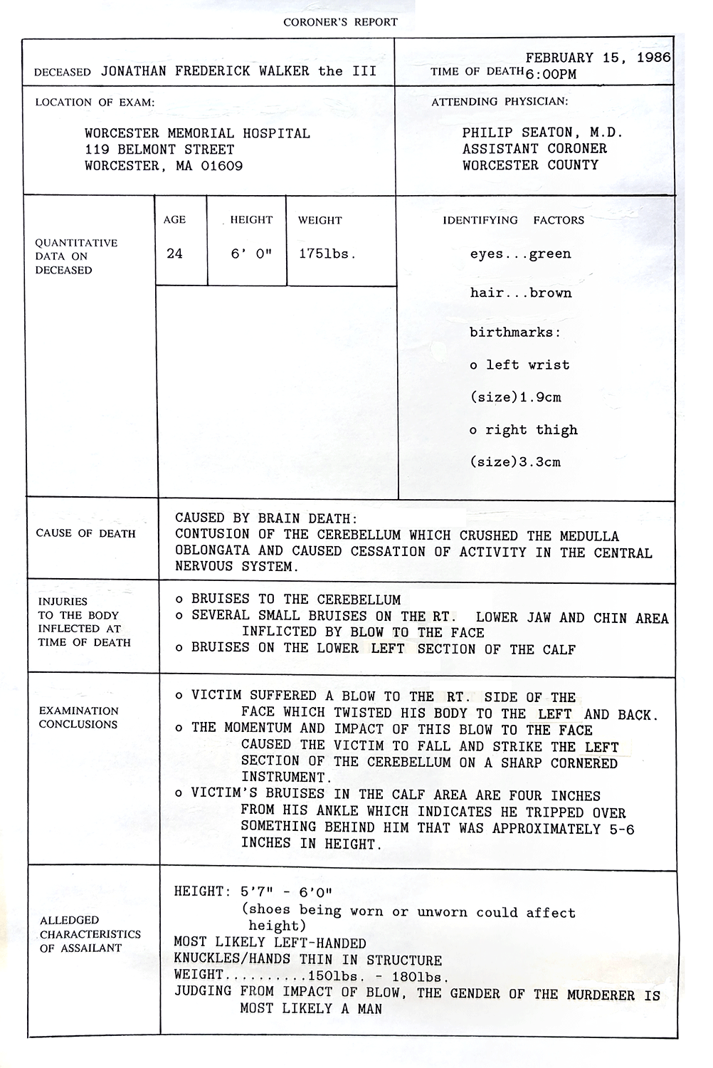 Coroners Report